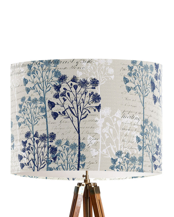 Floral Trees Midnight, Botanical Script Lamp shade, Drum, Pendant Lighting