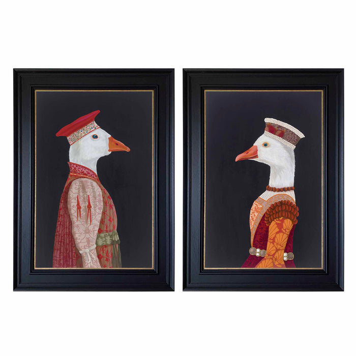 Medieval SubPlots, Geese | Original Acrylic Paintings on Canvas Framed | Kelly Stevens-McLaughlan