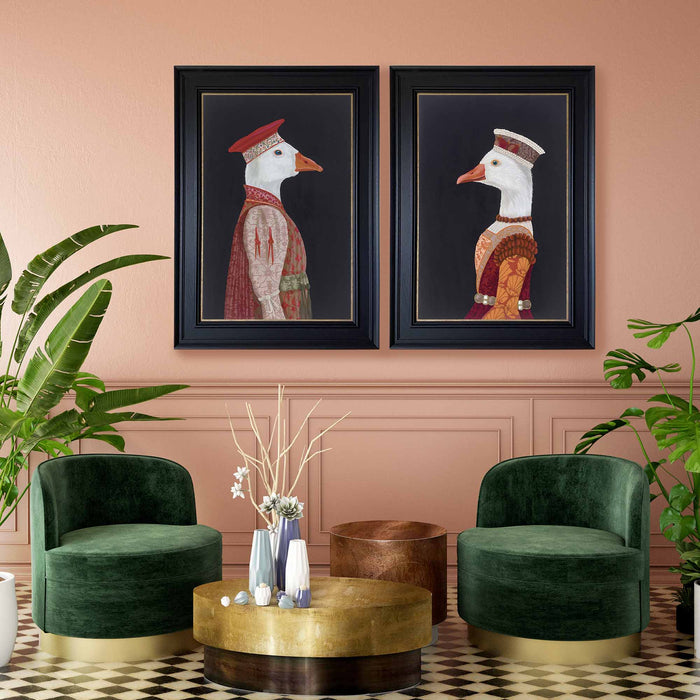 Medieval SubPlots, Geese | Original Acrylic Paintings on Canvas Framed | Kelly Stevens-McLaughlan