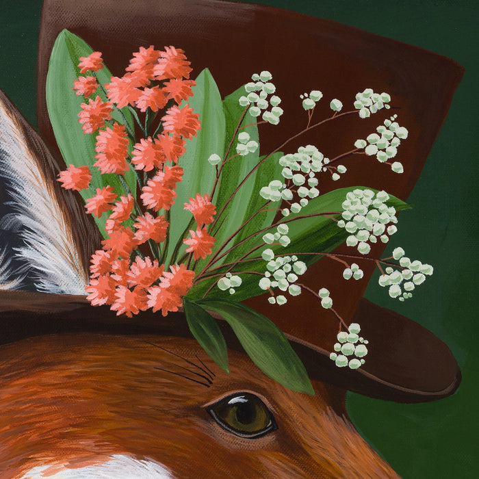 Botanist Fox 2 | Original Acrylic Painting on Canvas Framed | Kelly Stevens-McLaughlan