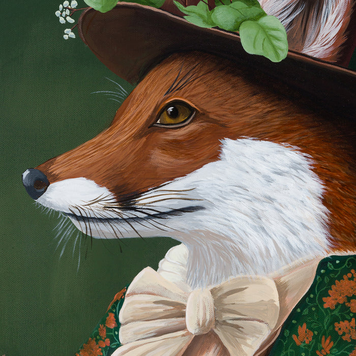 Botanist Fox 1 | Original Acrylic Painting on Canvas Framed | Kelly Stevens-McLaughlan