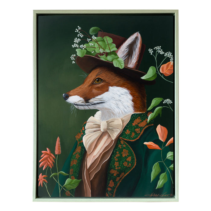 Botanist Fox 1 | Original Acrylic Painting on Canvas Framed | Kelly Stevens-McLaughlan