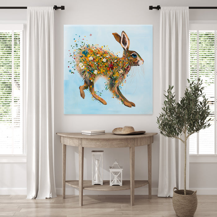 *Currently on Exhibit* Hare Bouquet | Original Acrylic Painting on Canvas | Kelly Stevens-McLaughlan