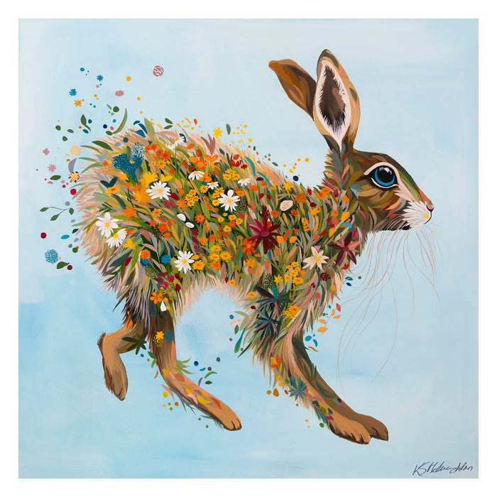 *Currently on Exhibit* Hare Bouquet | Original Acrylic Painting on Canvas | Kelly Stevens-McLaughlan