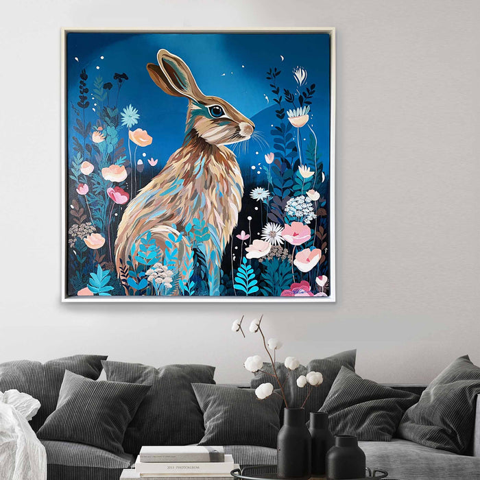 Lepus Lucidum | Original Acrylic Painting on Canvas Framed | Kelly Stevens-McLaughlan