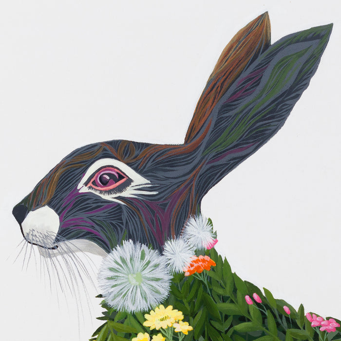 *Original Sold* Hare with a White Corsage | Original Acrylic Painting on Canvas | Kelly Stevens-McLaughlan