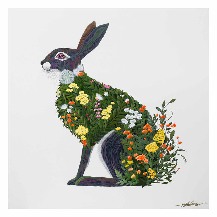 Hare with a White Corsage | Limited Edition Print | Kelly Stevens-McLaughlan