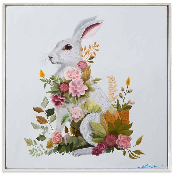 The Fairytale Hare | Original Acrylic Painting on Canvas Framed | Kelly Stevens-McLaughlan