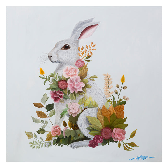 The Fairytale Hare | Original Acrylic Painting on Canvas Framed | Kelly Stevens-McLaughlan