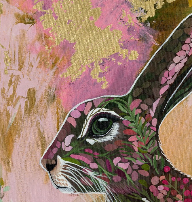 Chromatic Harvest Hare | Original Acrylic Painting on Canvas | Kelly Stevens-McLaughlan