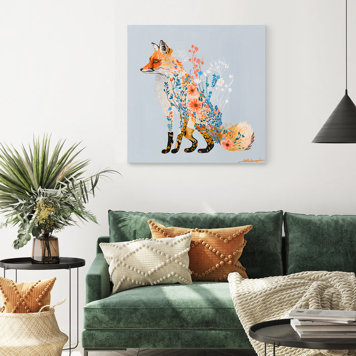 Fox in Bloom | Original Acrylic Painting on Canvas | Kelly Stevens-McLaughlan