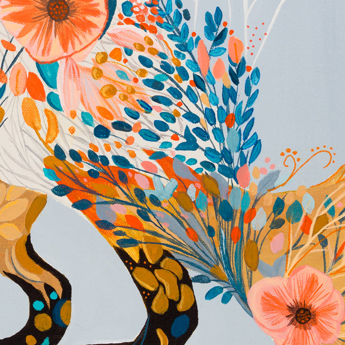 Fox in Bloom | Original Acrylic Painting on Canvas | Kelly Stevens-McLaughlan