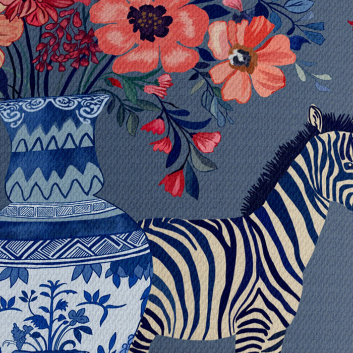 Zebra Twins on Blue Chinoiserie Wholesale Lampshade