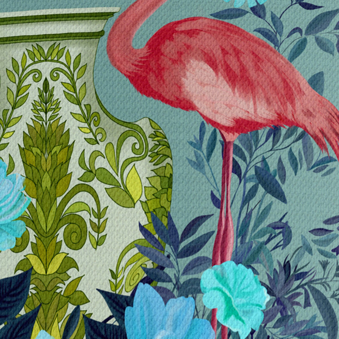 Flamingo Twins on Aquamarine Chinoiserie Wholesale Lampshade