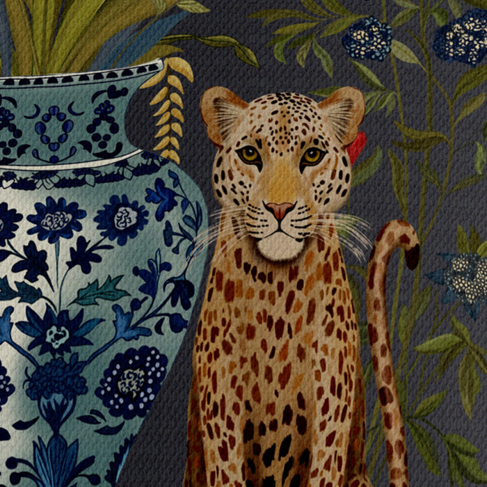 Leopard Bouquet Twins on Charcoal Chinoiserie Wholesale Lampshade