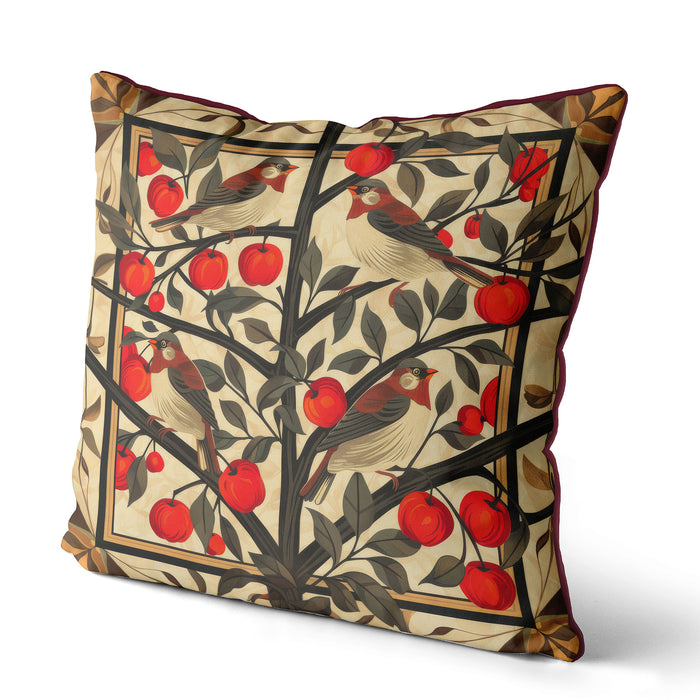 Cherry Rumba Bird Cushion / Throw Pillow