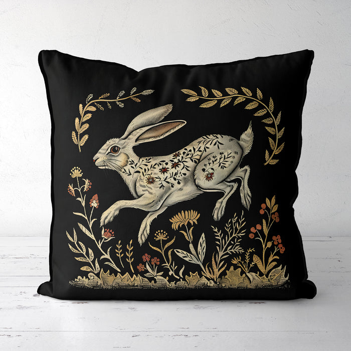 Woodland Hare Furrow-sitter Cushion / Throw Pillow