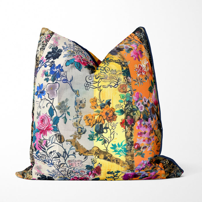 Floral Fusion Eclectic Cushion Throw Pillow Cover