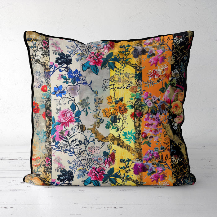 Floral Fusion Eclectic Cushion Throw Pillow Cover