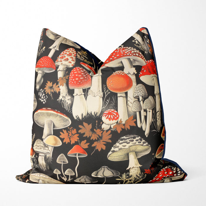 Scarlet Hat Woodland Mushroom Cushion / Throw Pillow