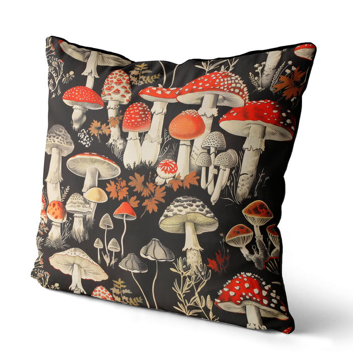 Scarlet Hat Woodland Mushroom Cushion / Throw Pillow