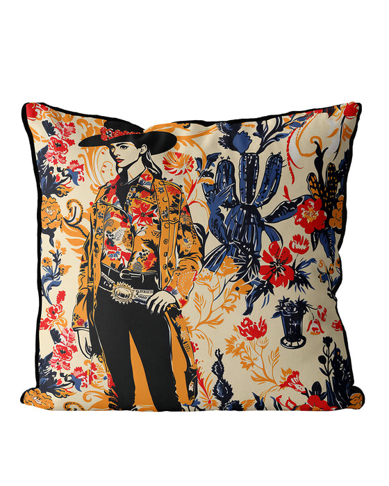 Cowgirl Stance Country Cushion South Western Pillow Cover