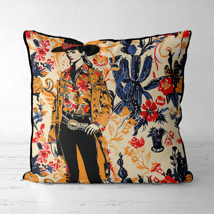 Cowgirl Stance Country Cushion South Western Pillow Cover