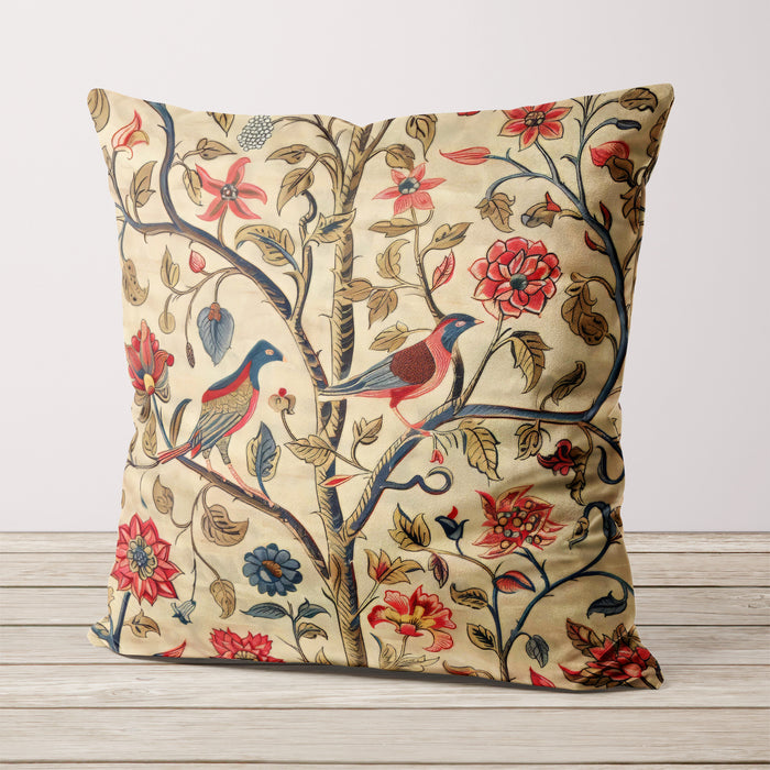 Crab Apple Birds Boutique Velvet Cushion Throw Pillow Cover