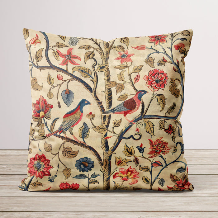 Crab Apple Birds Boutique Velvet Cushion Throw Pillow Cover