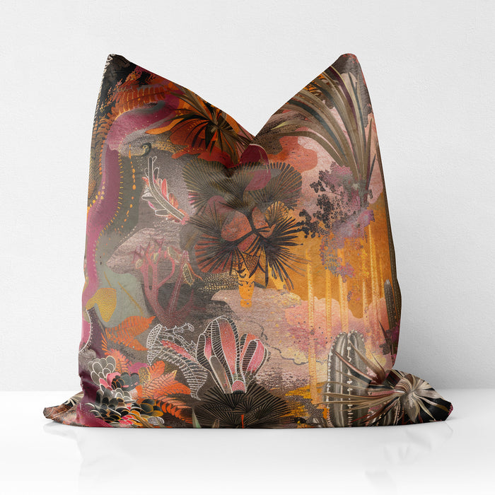 Boutique Velvet Cushion Throw Pillow Cover: Desert Blush, Sunset Mesa