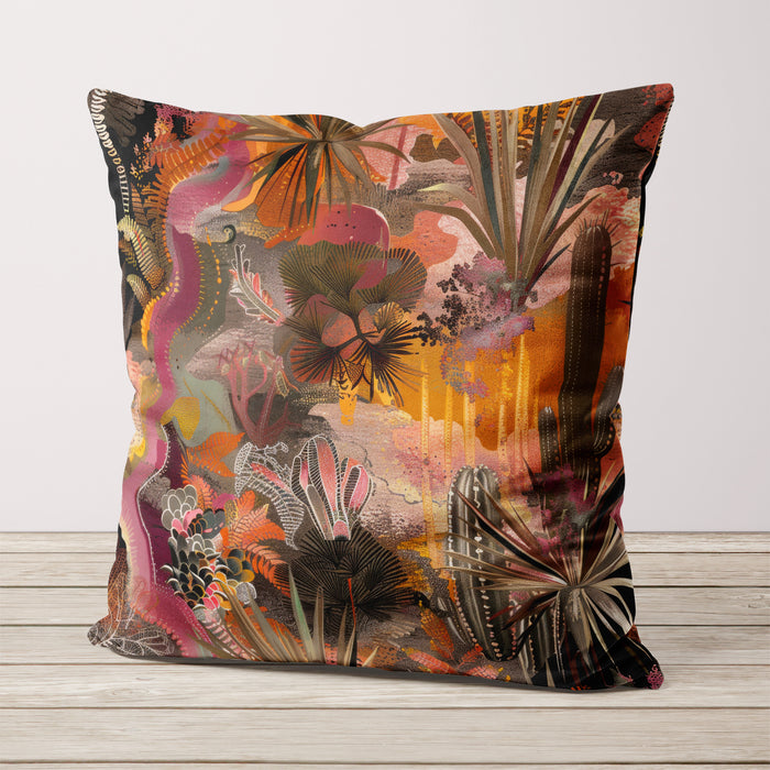 Boutique Velvet Cushion Throw Pillow Cover: Desert Blush, Sunset Mesa