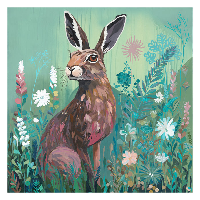 *Original Sold* Watchful Hare | Original Acrylic Painting on Canvas | Kelly Stevens-McLaughlan