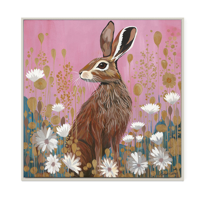 *Currently on Exhibit* Golden Blossom Hare | Original Acrylic Painting on Canvas | Kelly Stevens-McLaughlan