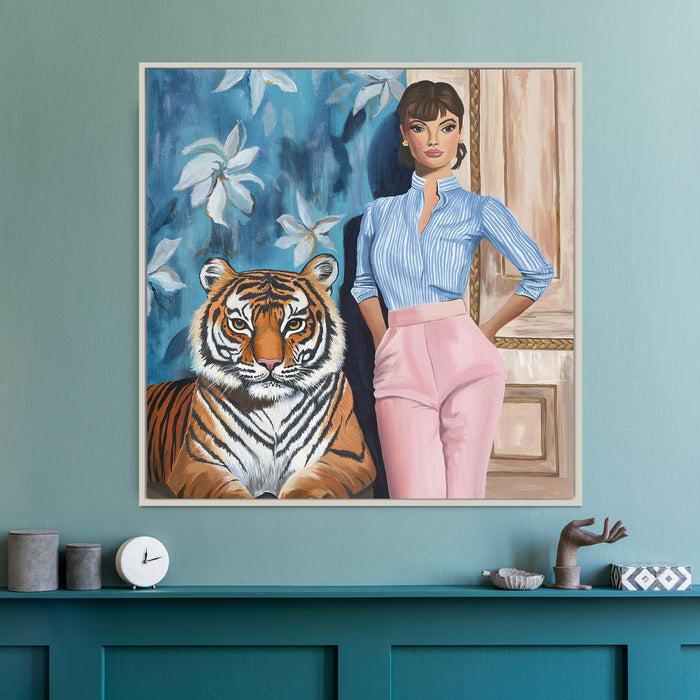 Maneater | Original Acrylic Painting on Canvas Framed | Kelly Stevens-McLaughlan