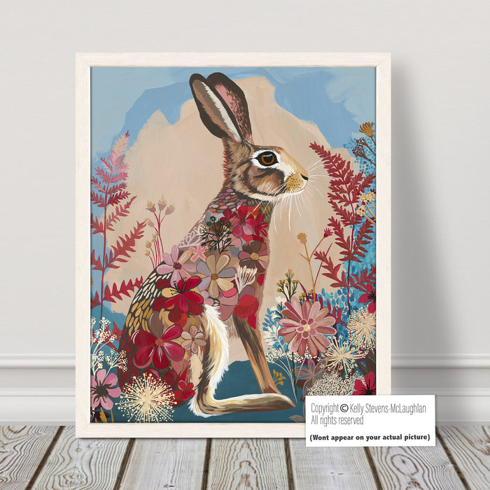 *Currently on Exhibit* Tinner Hare | Original Acrylic Painting on Board Framed | Kelly Stevens-McLaughlan