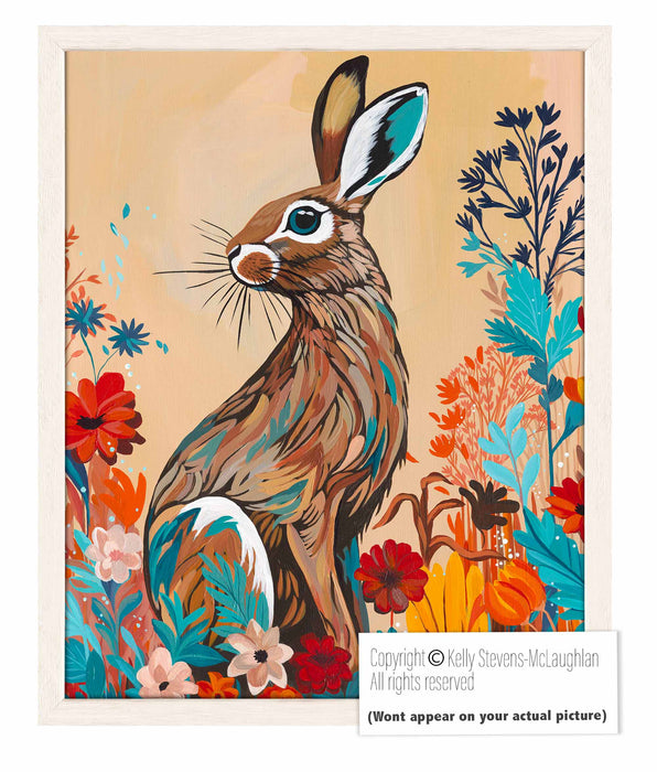 *Currently on Exhibit* Lawrence Hare | Original Acrylic Painting on Board Framed | Kelly Stevens-McLaughlan