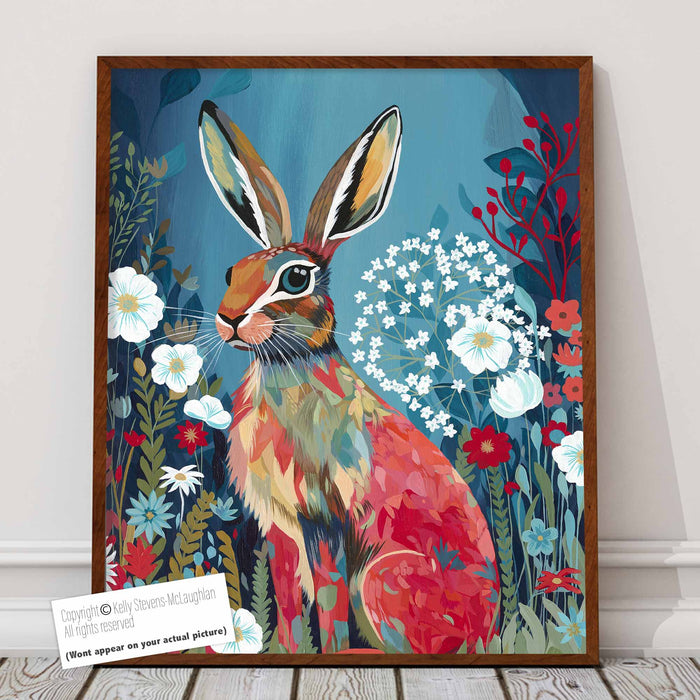 *Original Sold* Peregrine Hare | Original Acrylic Painting on Board Framed | Kelly Stevens-McLaughlan