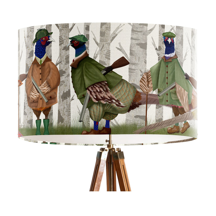 Pheasant Shooting Party Lamp shade, Drum, Pendant Lighting