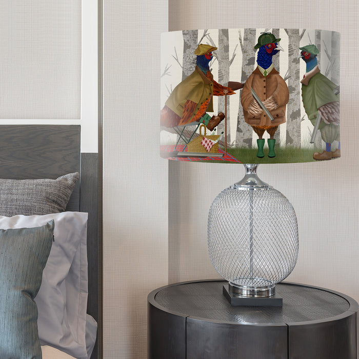 Pheasant Shooting Party Lamp shade, Drum, Pendant Lighting