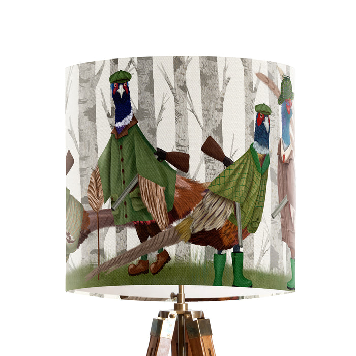 Pheasant Shooting Party Lamp shade, Drum, Pendant Lighting