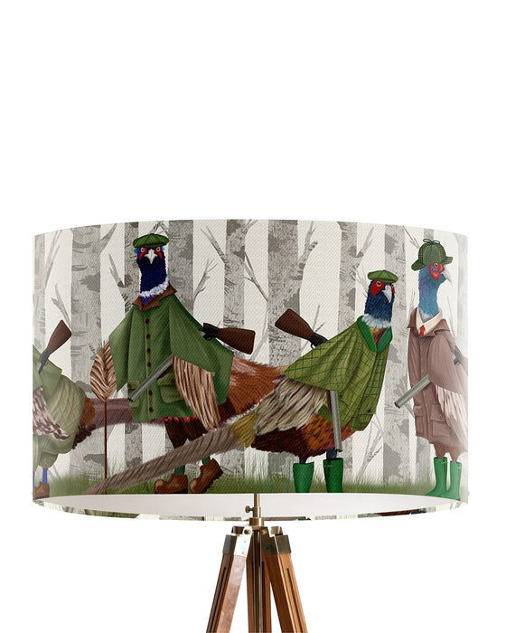 Pheasant Shooting Party Lamp shade, Drum, Pendant Lighting