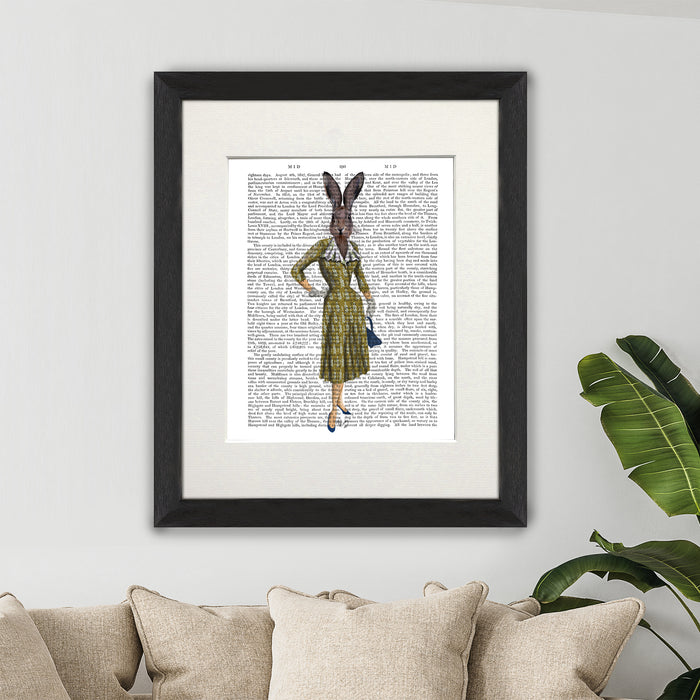 Rabbit in Mustard Dress, Book Print, Art Print, Wall Art