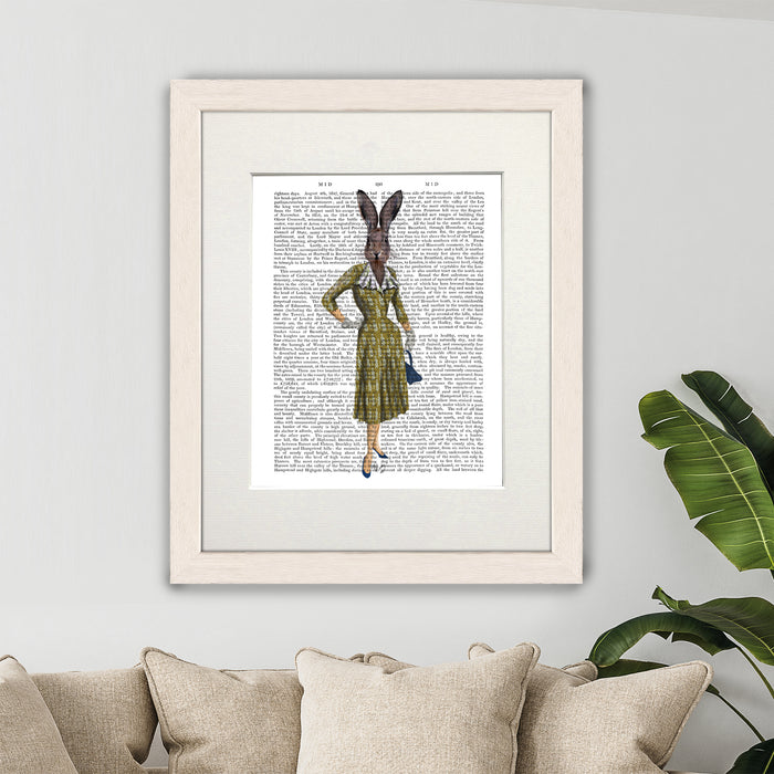 Rabbit in Mustard Dress, Book Print, Art Print, Wall Art