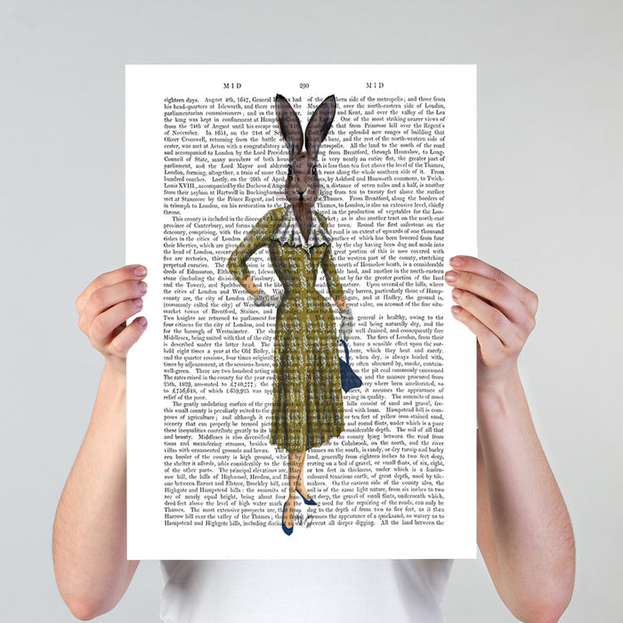 Rabbit in Mustard Dress, Book Print, Art Print, Wall Art