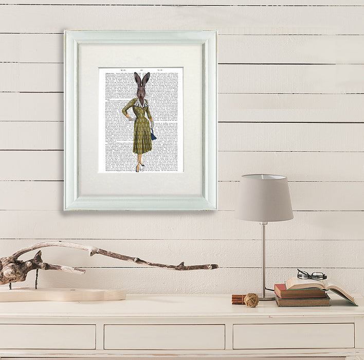 Rabbit in Mustard Dress, Book Print, Art Print, Wall Art