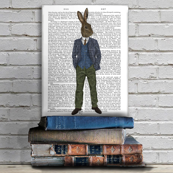 Rabbit in Blue Waistcoat, Book Print, Art Print, Wall Art