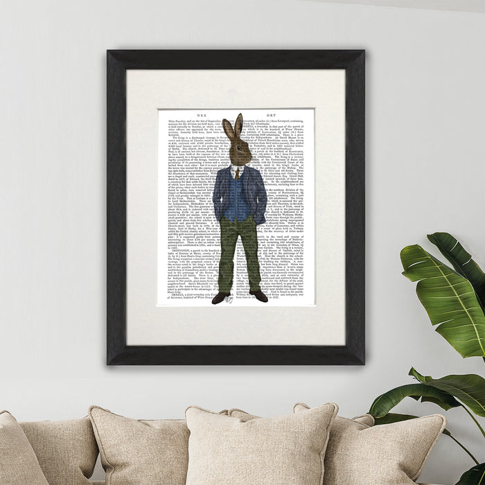 Rabbit in Blue Waistcoat, Book Print, Art Print, Wall Art