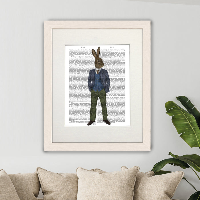 Rabbit in Blue Waistcoat, Book Print, Art Print, Wall Art