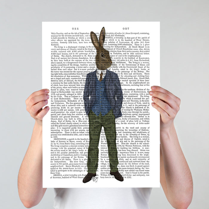 Rabbit in Blue Waistcoat, Book Print, Art Print, Wall Art