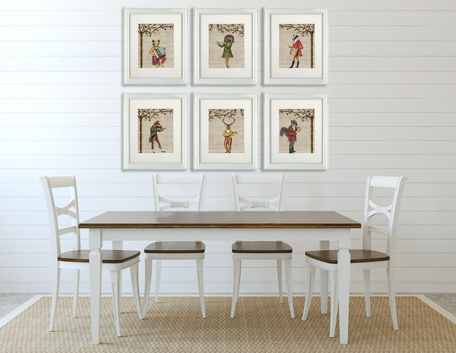 Collection - 6 prints, Woodland Minstrels Musical Animal Art Print, Canvas Wall Art